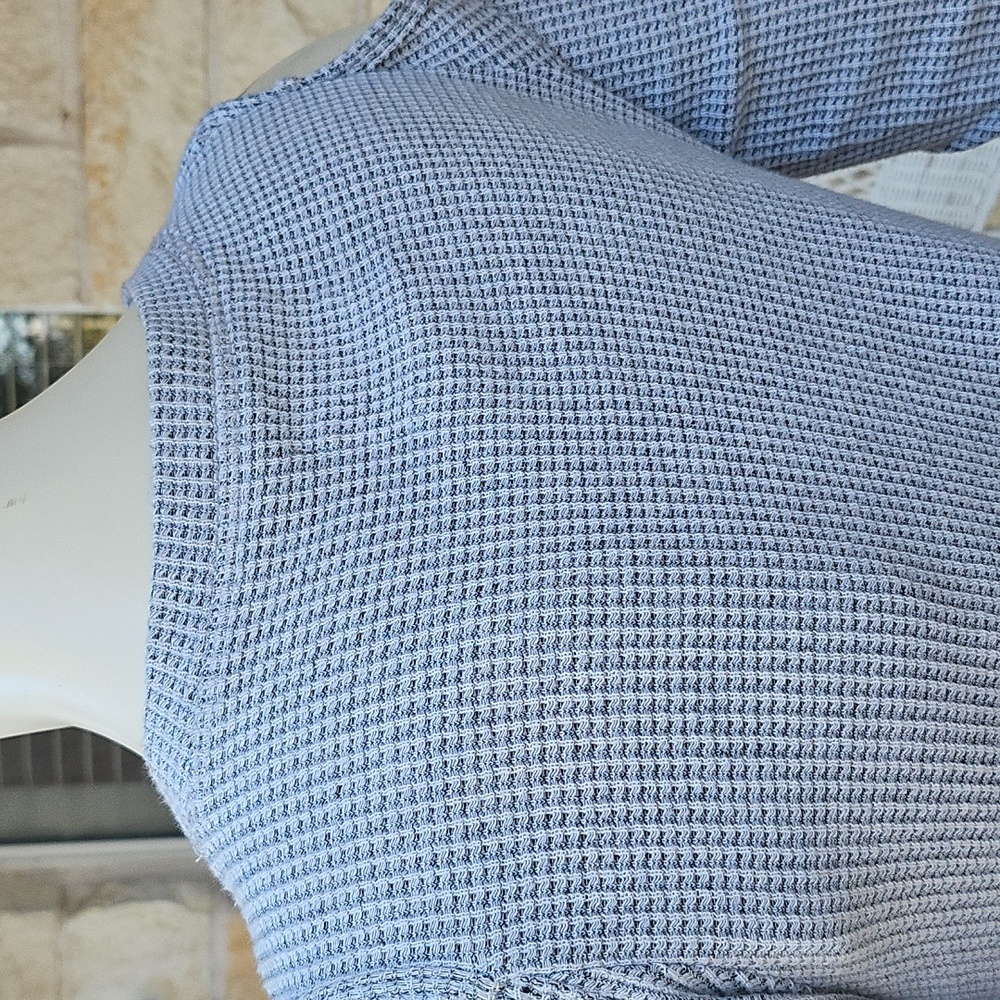 SOL LOS ANGELES, Gray Cold Shoulder Waffle Knit Cotton Blend Dress XXS - Picture 6 of 8